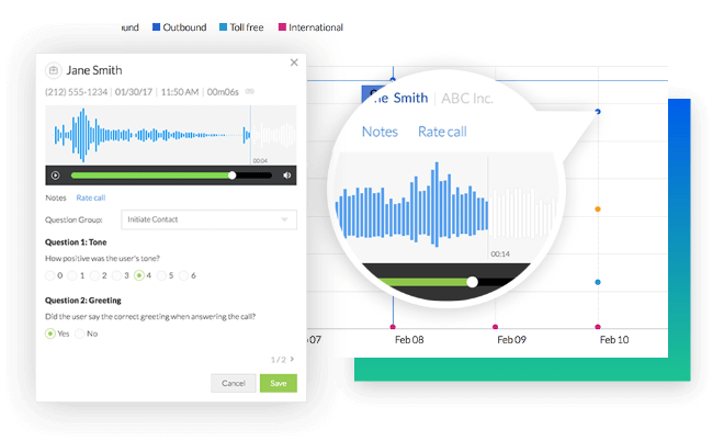 Illustration of a business phone call recording solution