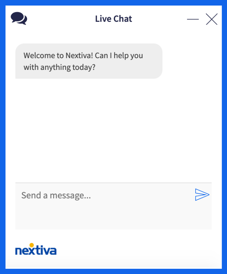 Live chat popup on a website