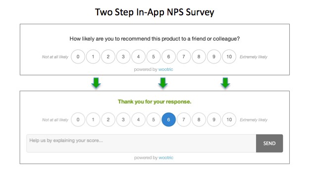 Screenshot of NPS survey