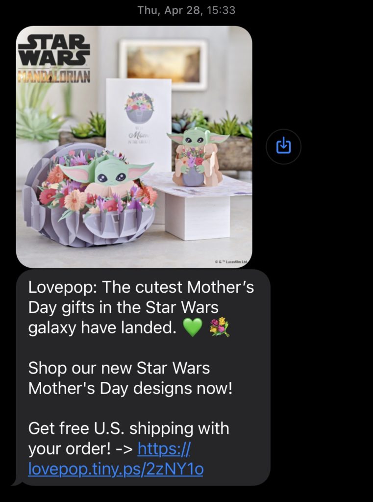 Use text messages to notify your VIP customers of new products.