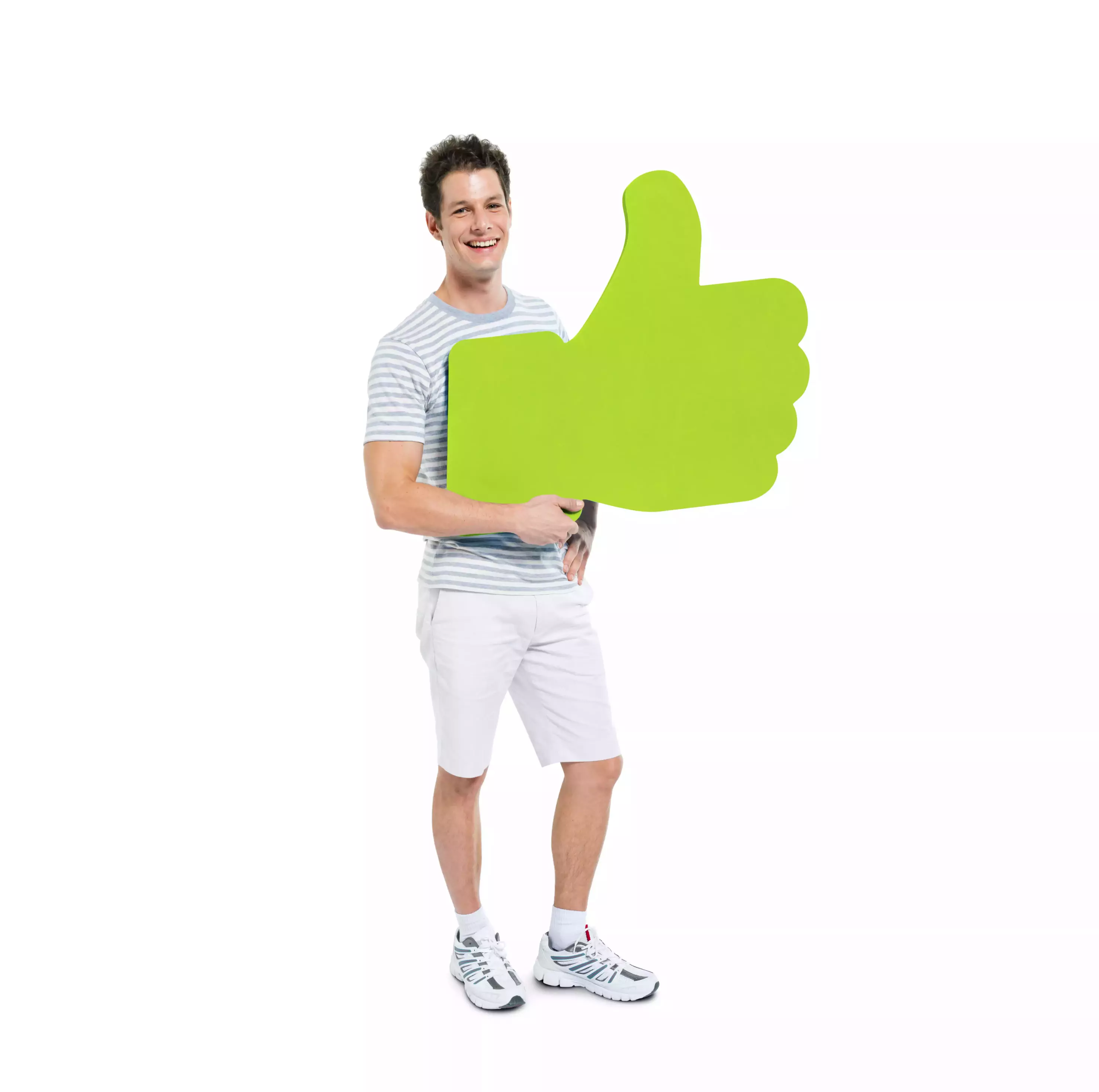 Friendly customer service representative giving thumbs up