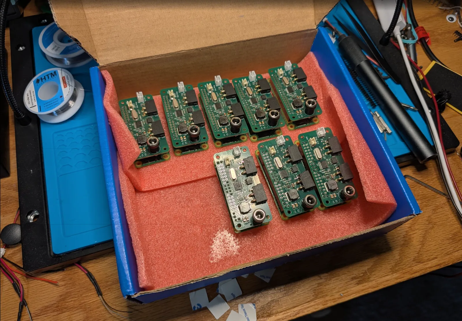 calibration cards on floor