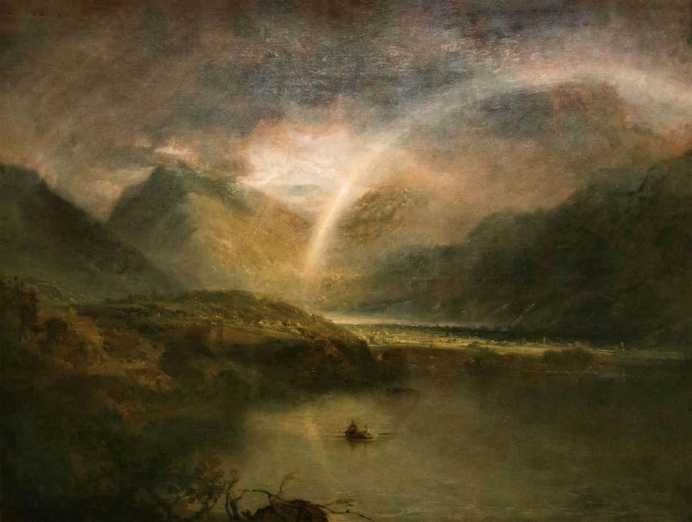 Buttermere Lake, with Part of Cromackwater, Cumberland, a Shower - J.M.W. Turner (1798)