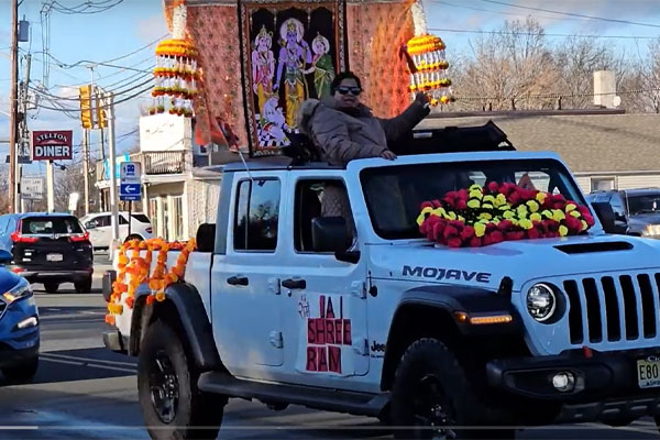 Car Rally in New Jersey Ahead of Ram Mandir Consecration