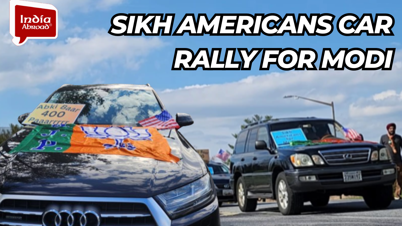 Sikh Americans car rally for Modi in Maryland