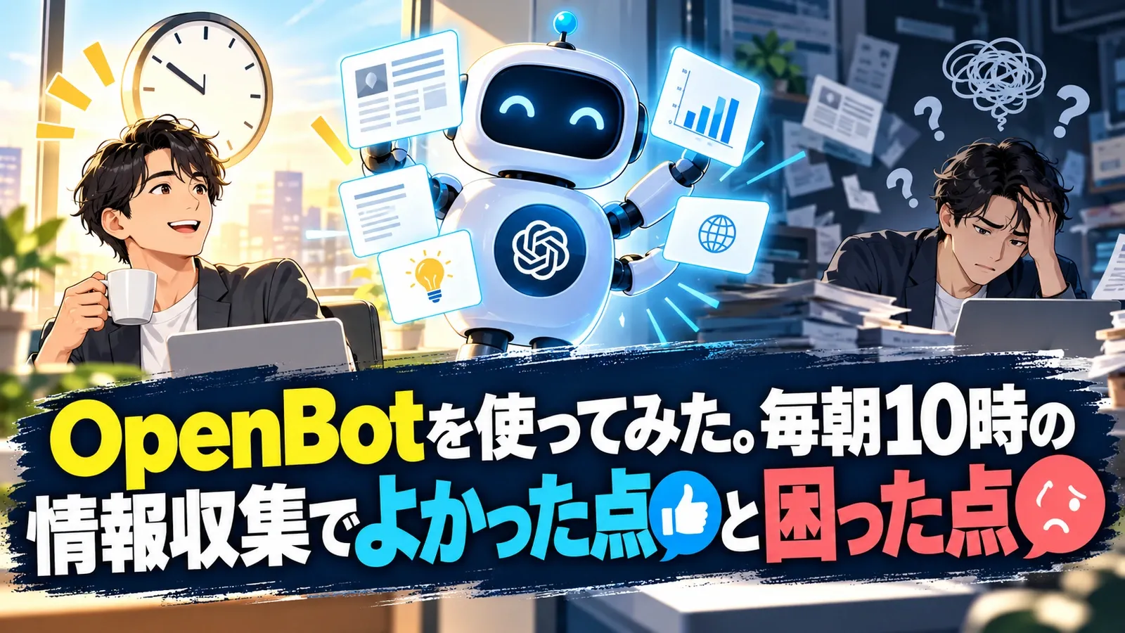 OpenBotを使ってみた。毎朝10時の情報収集でよかった点と困った点
