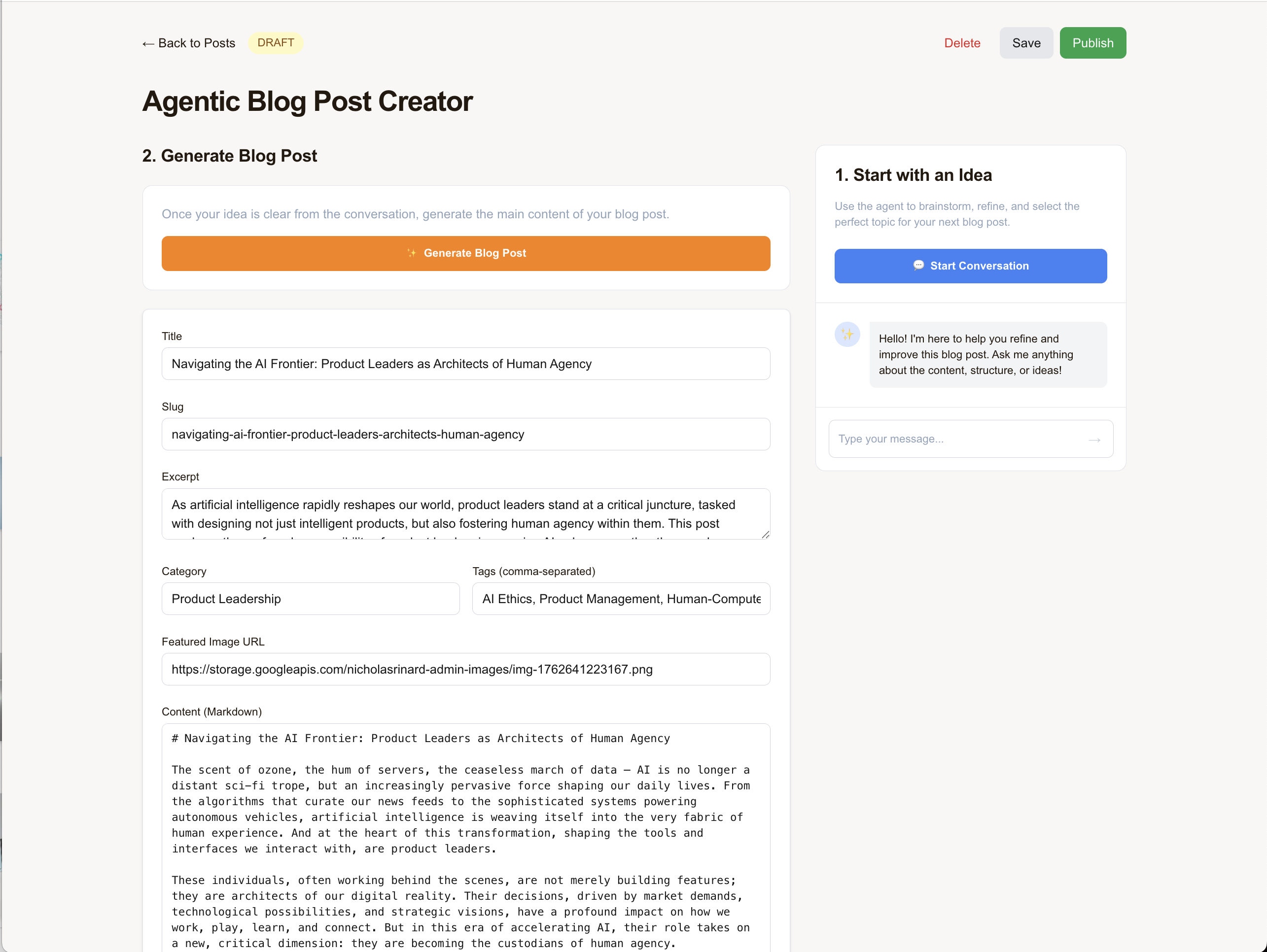 My AI Powered Blog Post Helper