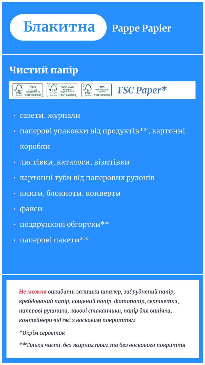 Блакитна: Чистий папір: Pappe Papier