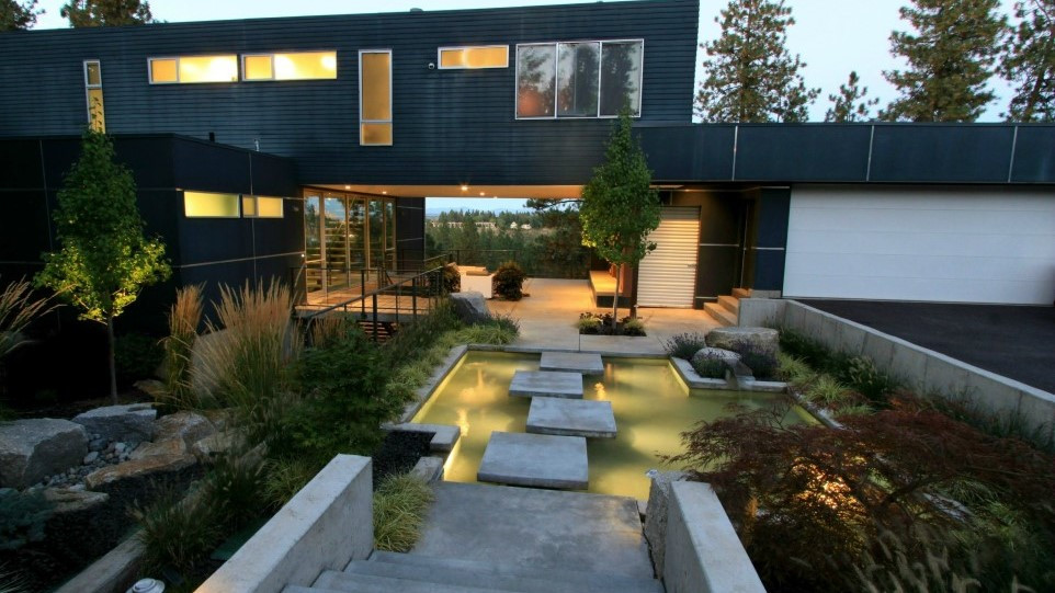 Spokane Landcape Design Floating Concrete House Before Photo