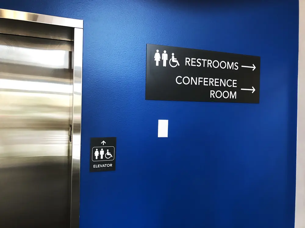 Elevator ADA Braille Plaque & Matching Directionals