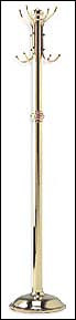 Polished Brass Pedestal Coat Rack (75in High)