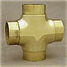 Polished Brass Flush Cross Fitting (1-1/2in)