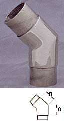 Satin Stainless 45° Angle Elbow Fitting (1-1/2in)