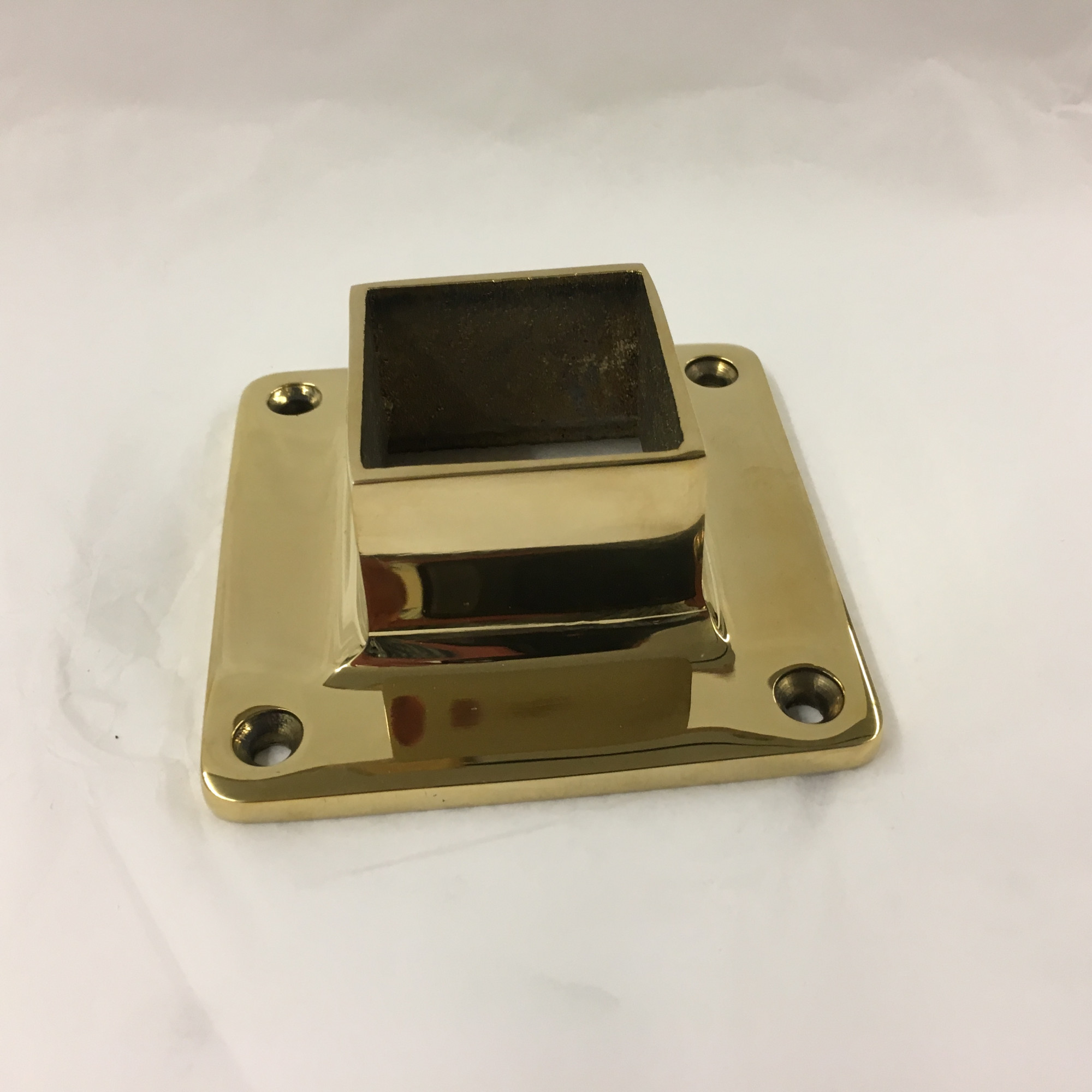 Polished Brass Square Wall Flange (1-1/2in)