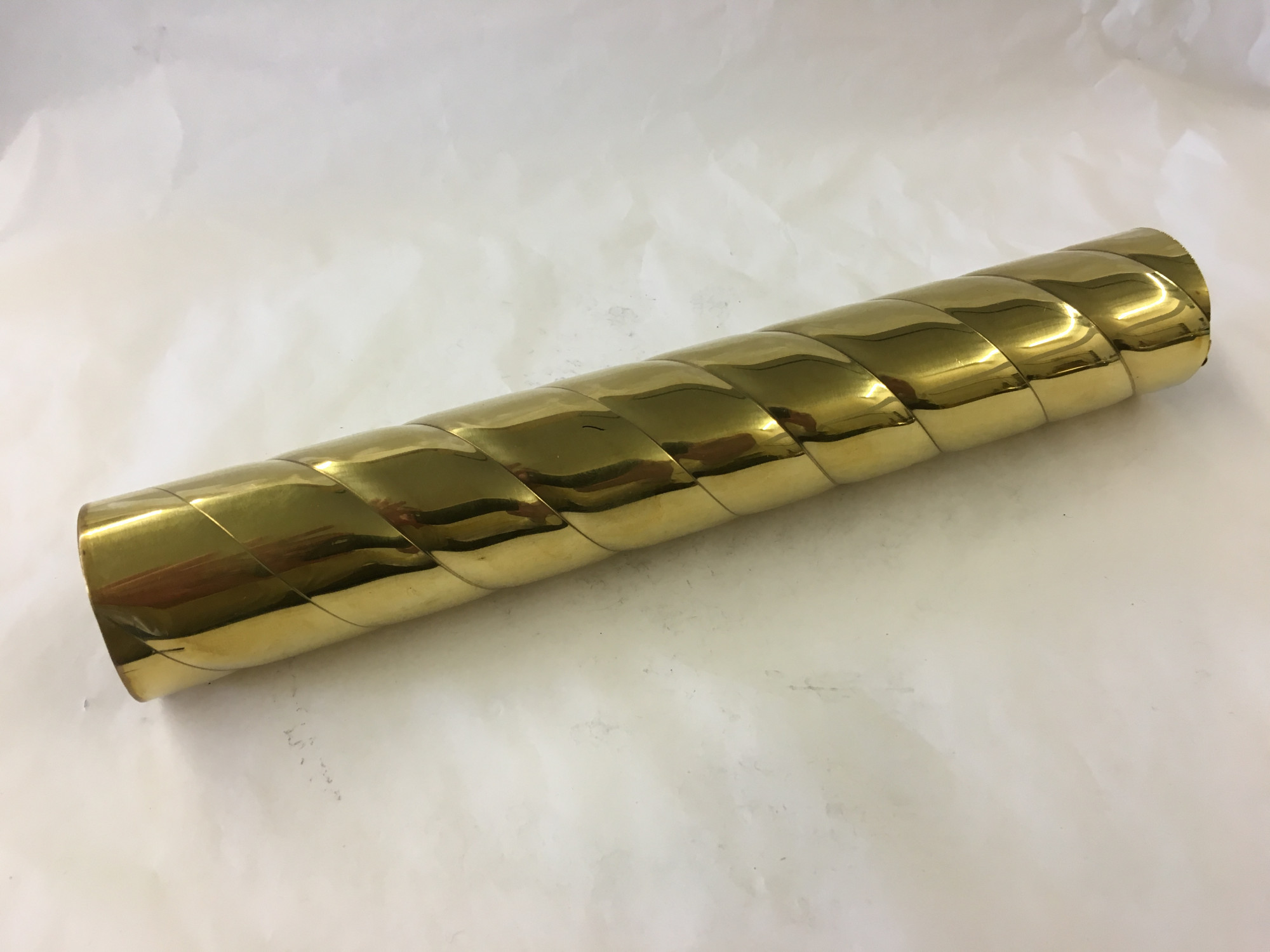 Polished Brass Round Spiral Tubing (1-1/2 Inch OD)