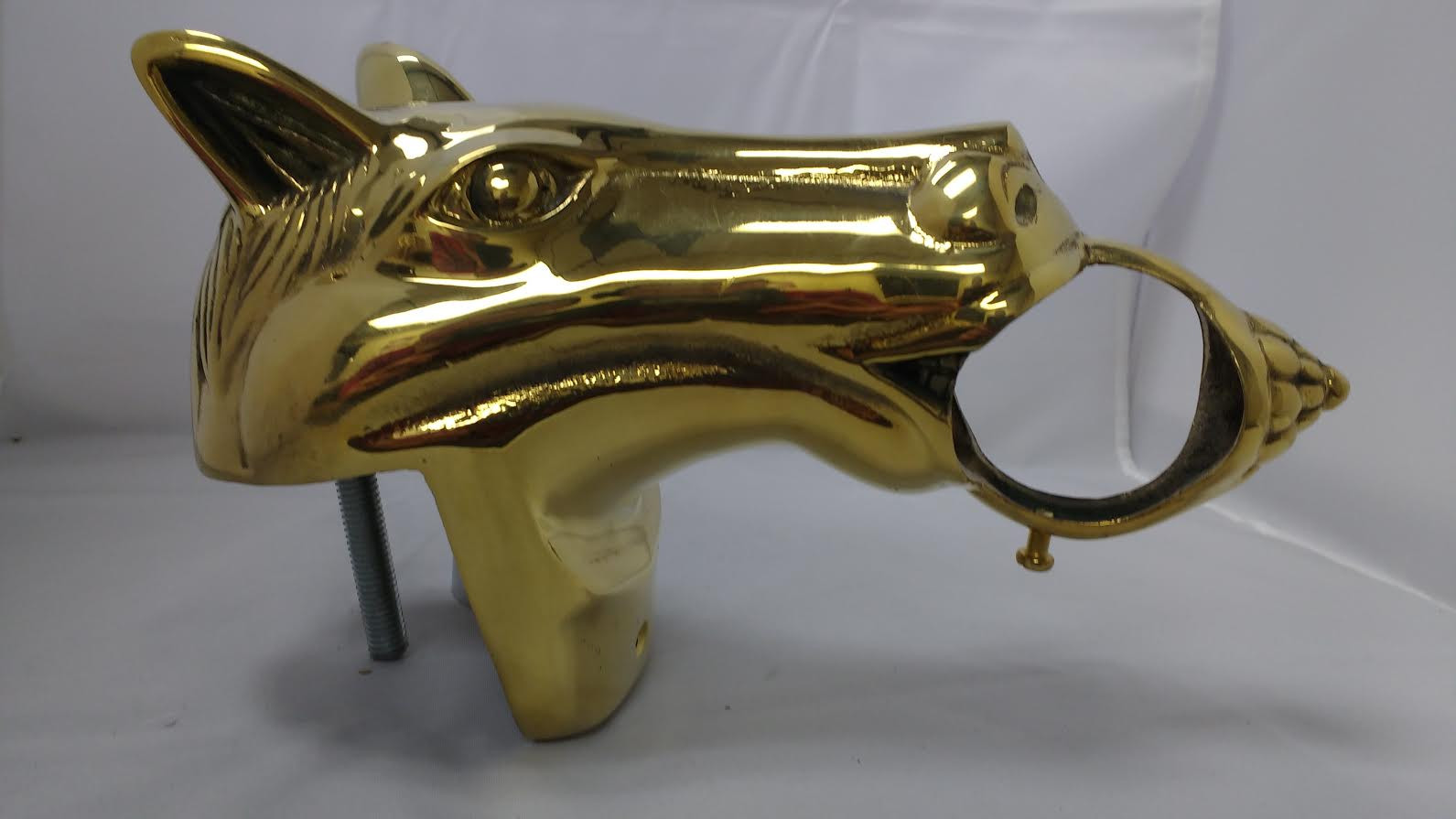 Brassfinders: Polished Brass Horse Head Bracket (2in)