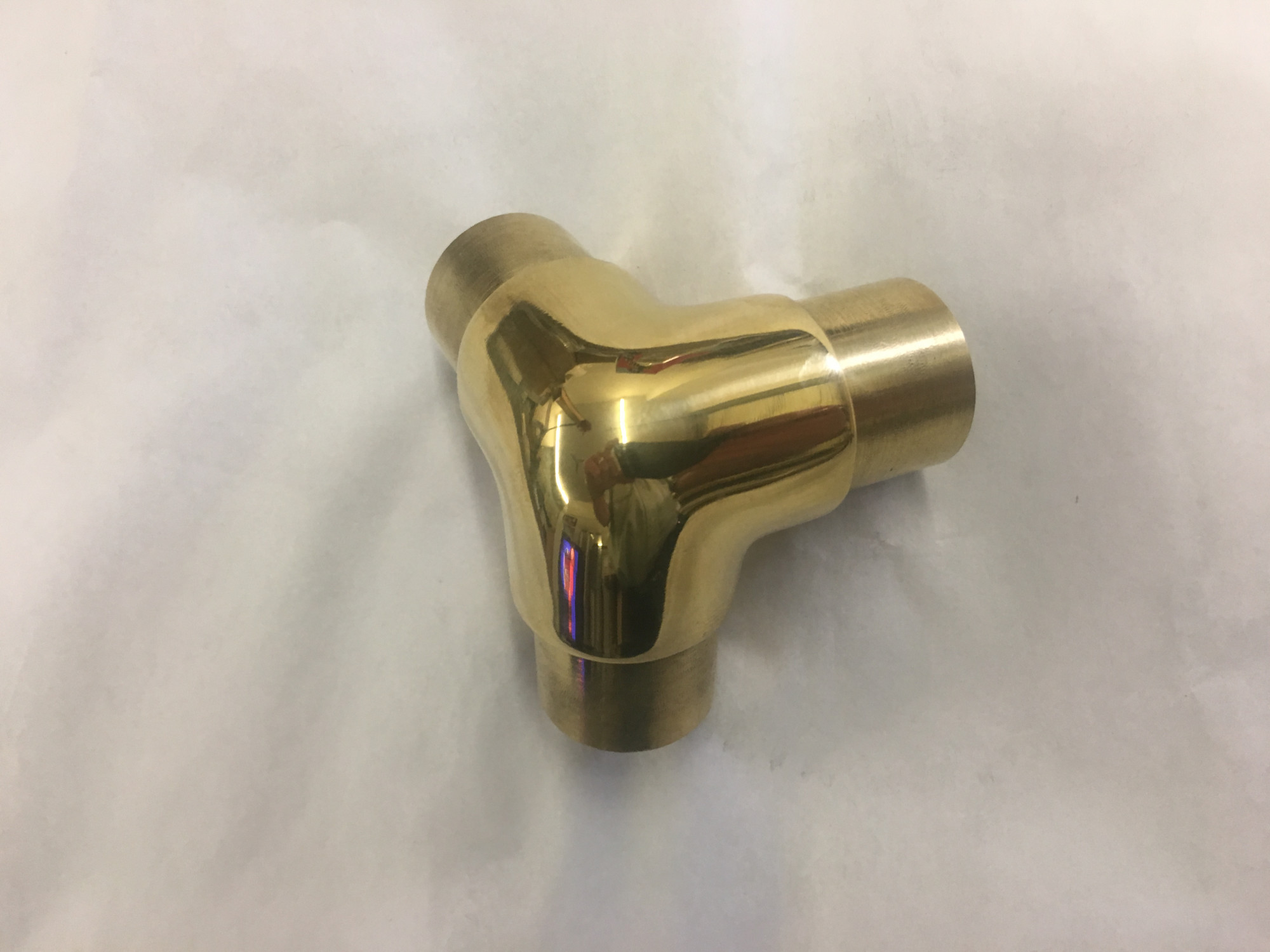 Polished Brass Flush Side Outlet Elbow for 1" tubing (1 inch)