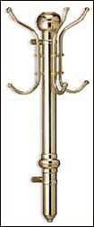 Polished Brass Wall Mounted Coat Rack (33in High)