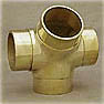 Polished Brass 45° Side Outlet Angle Tee Fitting  (1-1/2in)