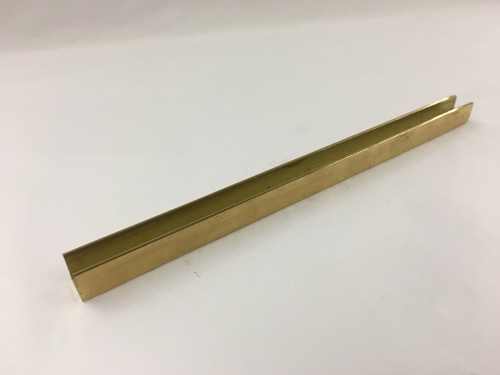 Polished Brass Flat U Channel (3/8in x 3/8in for 1/4in Insert)