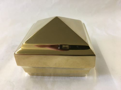 Polished Brass Square Decorative End Cap (1-1/2in)