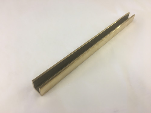 Polished Brass Flat U Channel (1/2in x 1/2in for 1/4in Insert)