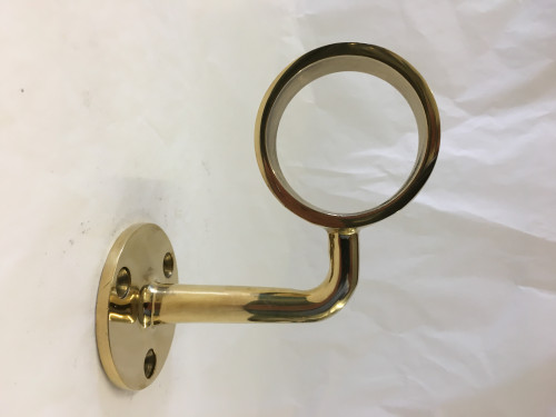 Polished Brass Circular handrail bracket (2in)
