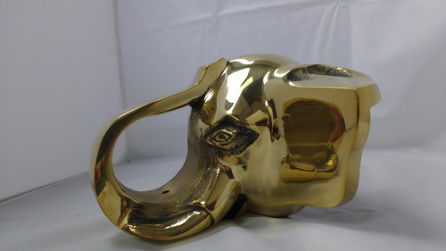 Polished Brass Elephant Head Bracket (2in)