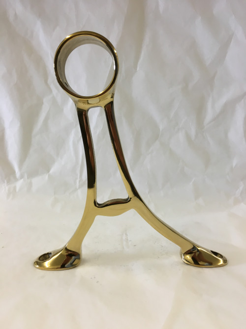 Polished Brass Bar Footrail Mount Bracket 2 OD - 00-402/2