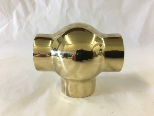 Polished Brass Ball Tee Fitting (1in)