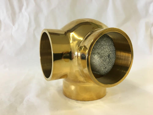 Polished Brass Side Outlet Ball Elbow Fitting (1-1/2in)