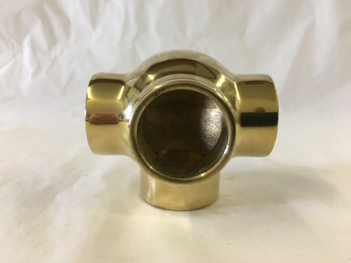 Polished Brass Side Outlet Ball Tee Fitting (1in)