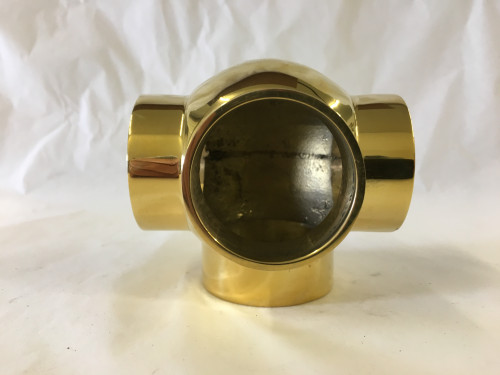 Polished Brass Side Outlet Tee Fitting (2in)