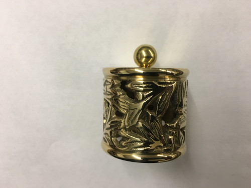 Polished Brass Filigree End Cap for 1" tubing (1 inch)