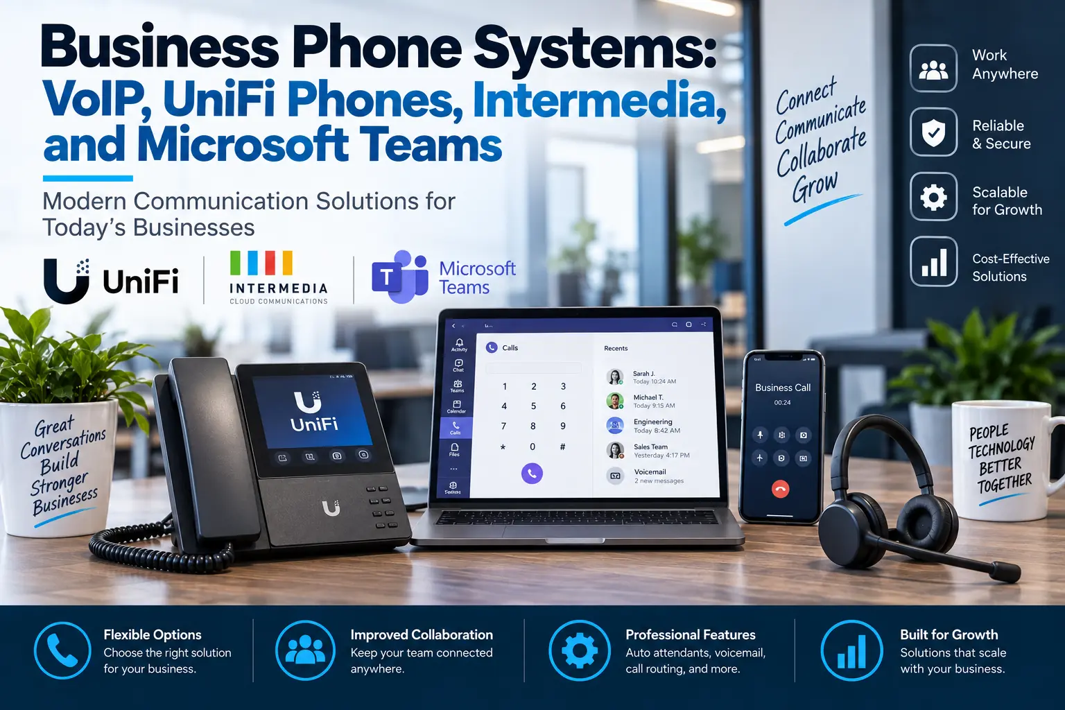 Business Phone Systems: VoIP, UniFi Phones, Intermedia, and Microsoft Teams