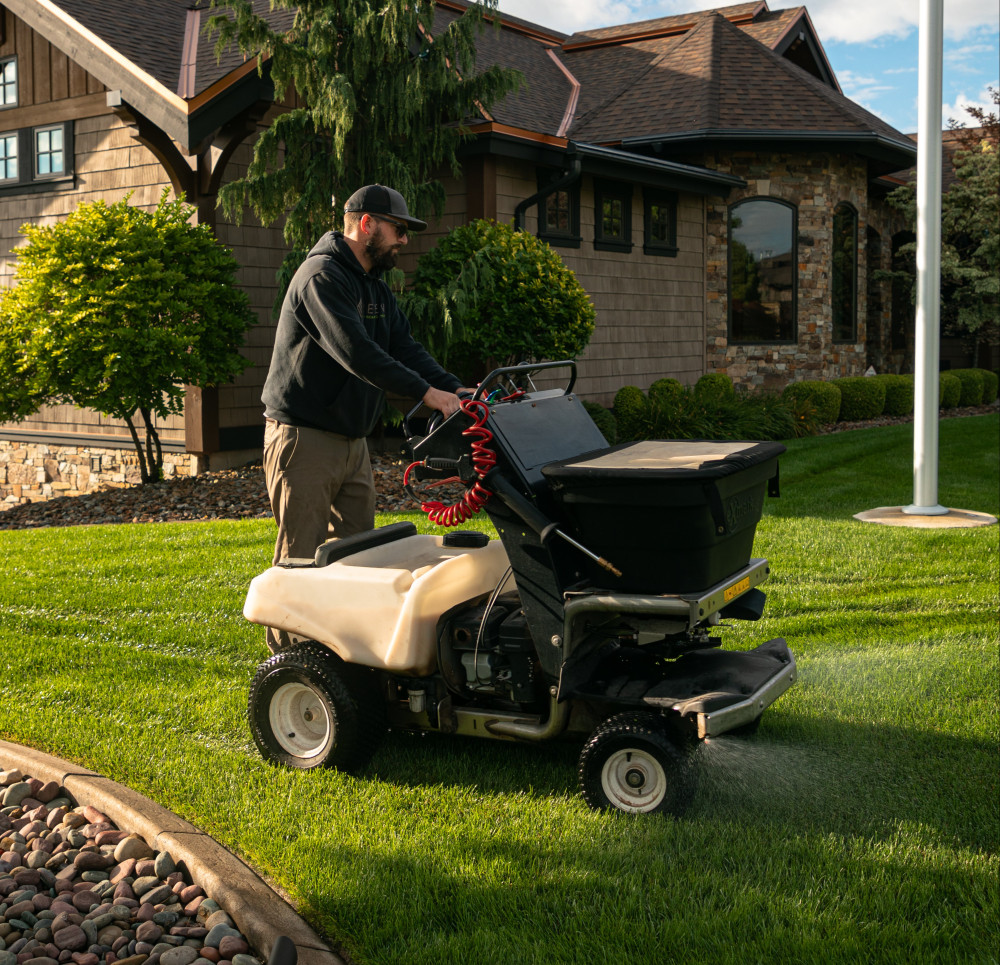 lawn fertilizing treatment application