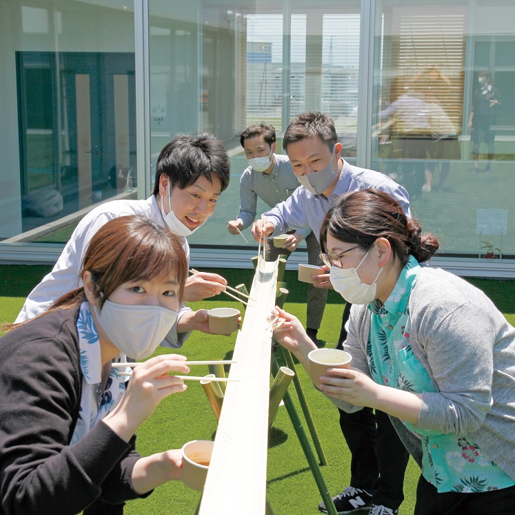 流しそうめんやってみました!