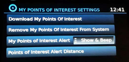 My Points Of Interest Settings