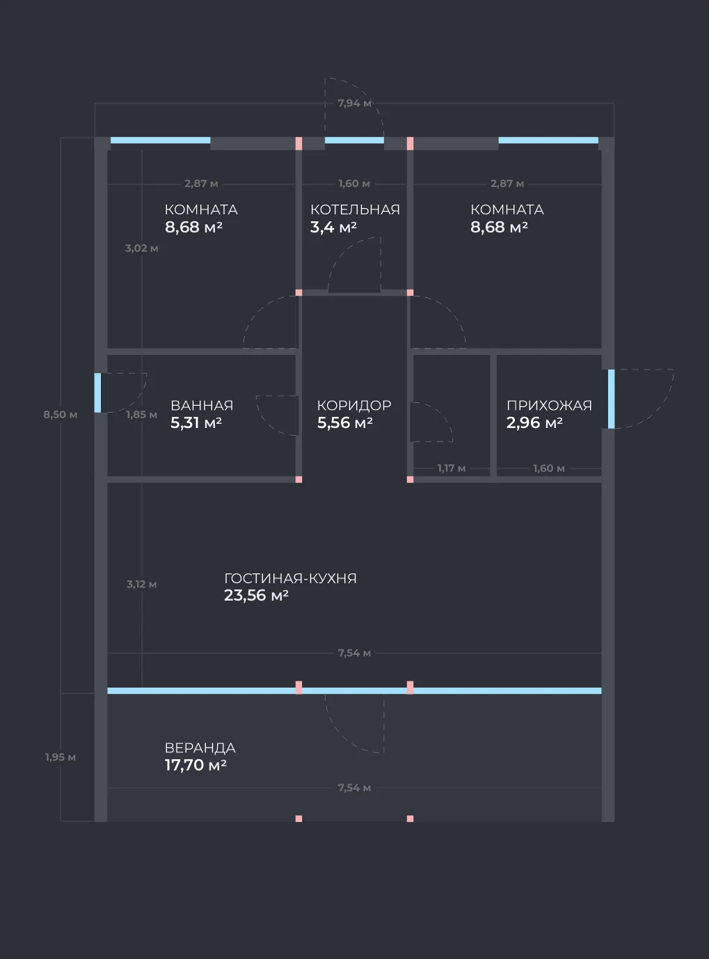 НОРД — планировка 59 м²