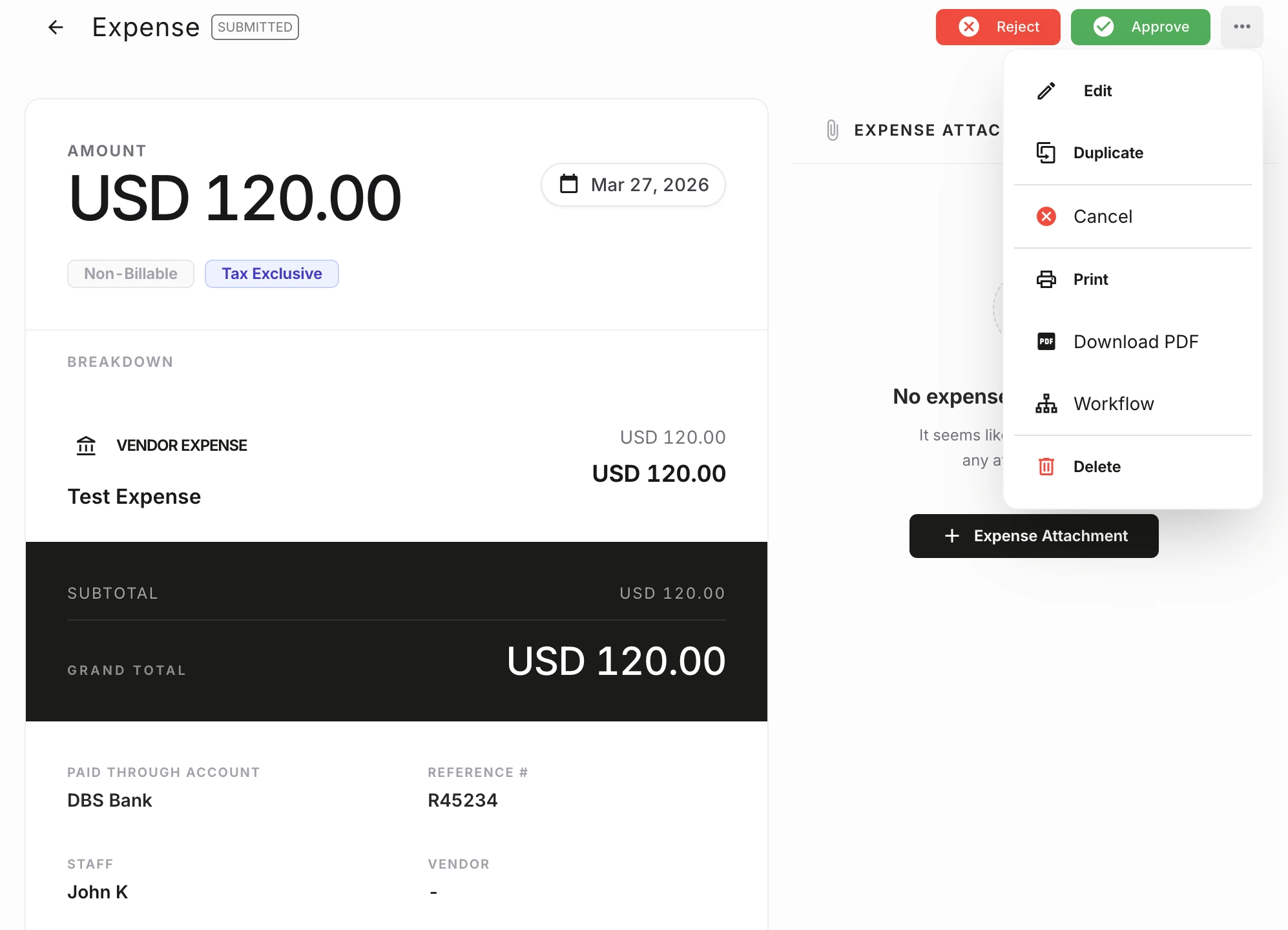 Top expense summary in Paprel