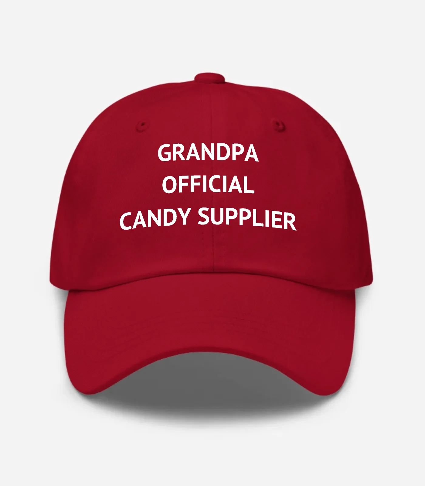 Grandpa Official Candy Supplier Hat - Cranberry