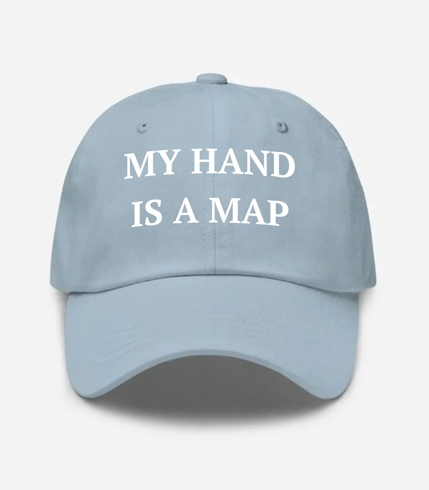 My Hand Is A Map Hat - Light Blue