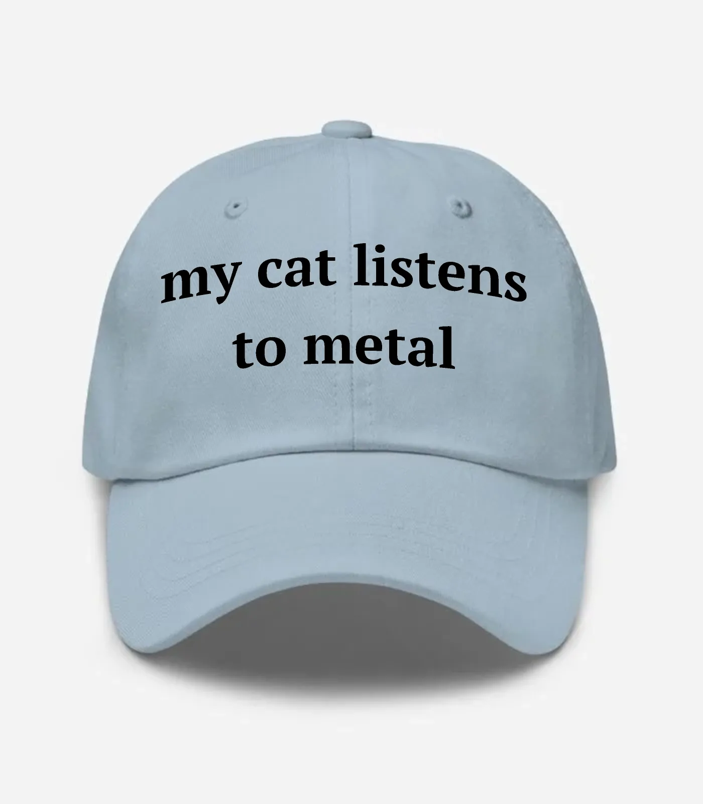 My Cat Listens To Metal Hat - Light Blue