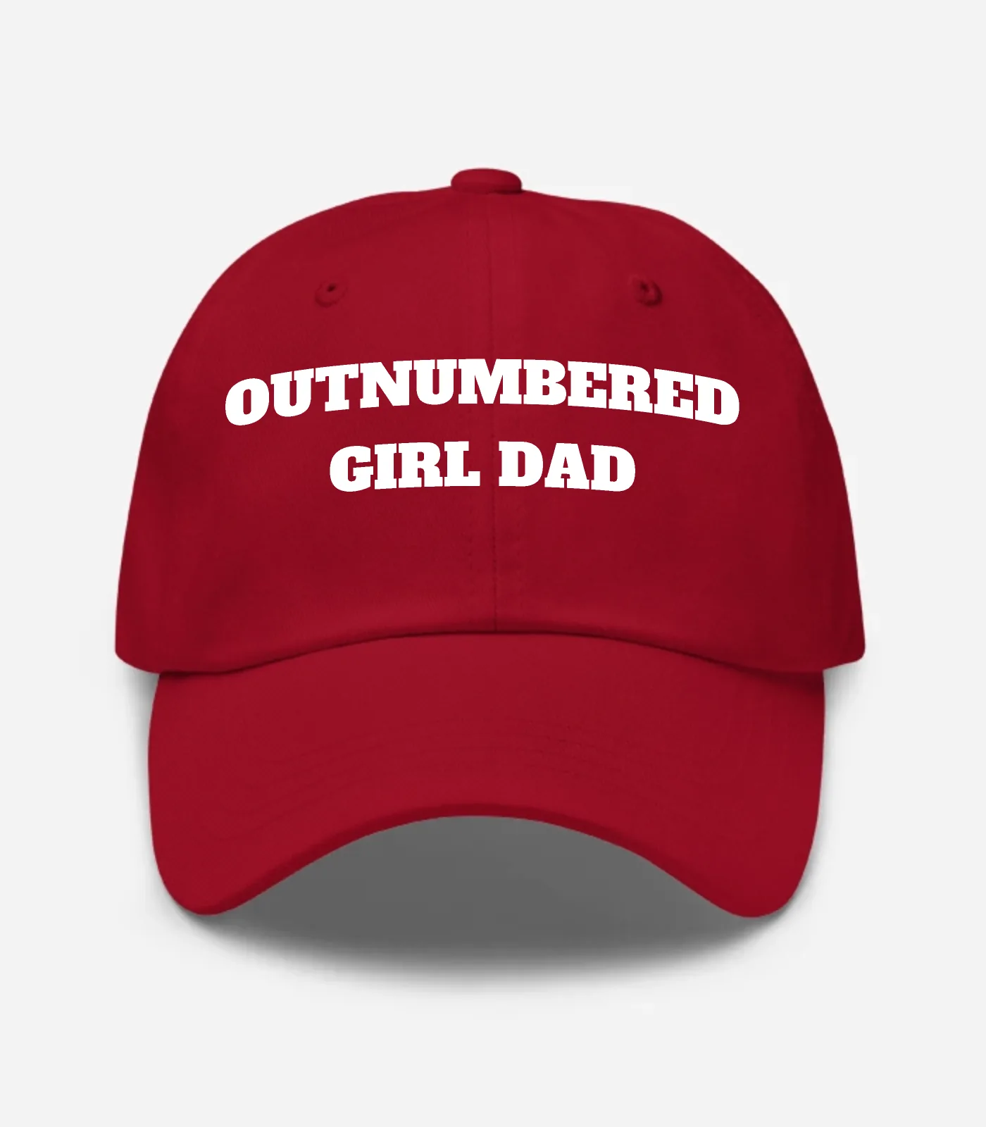 Outnumbered Girl Dad Hat - Cranberry