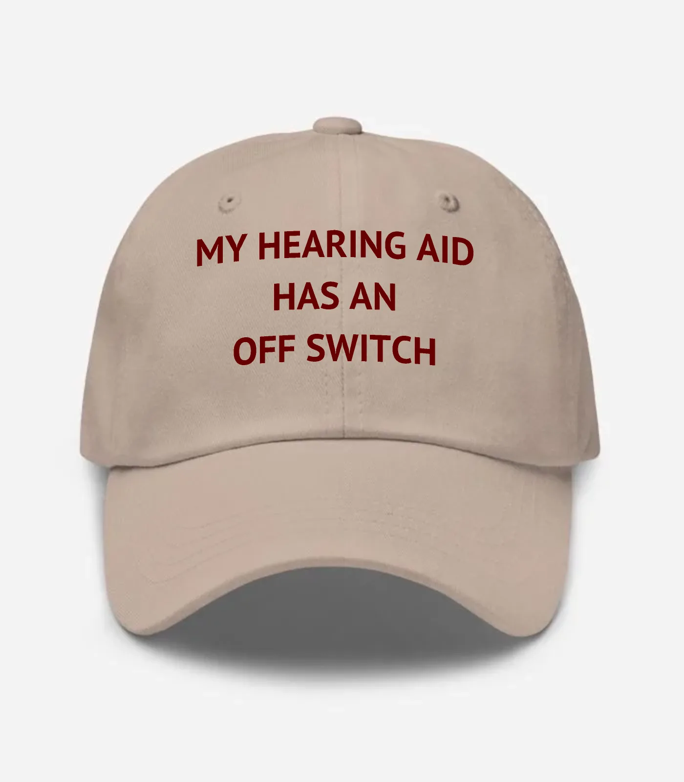My Hearing Aid Has An Off Switch Hat - Stone