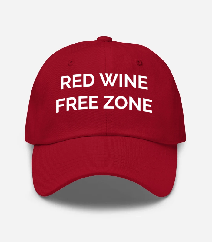 Red Wine Free Zone Hat - Cranberry