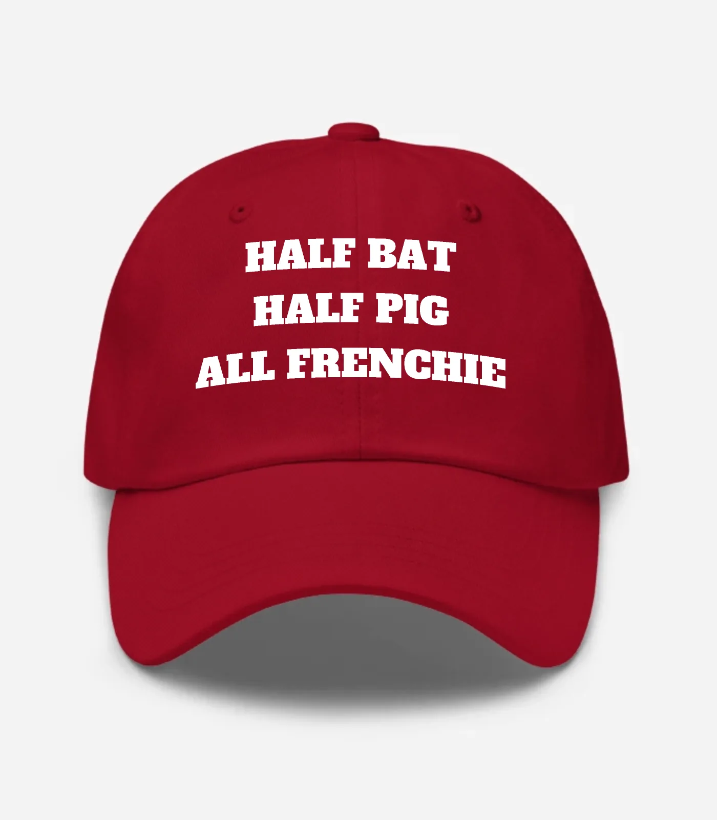 Half Bat Half Pig All Frenchie Hat - Cranberry