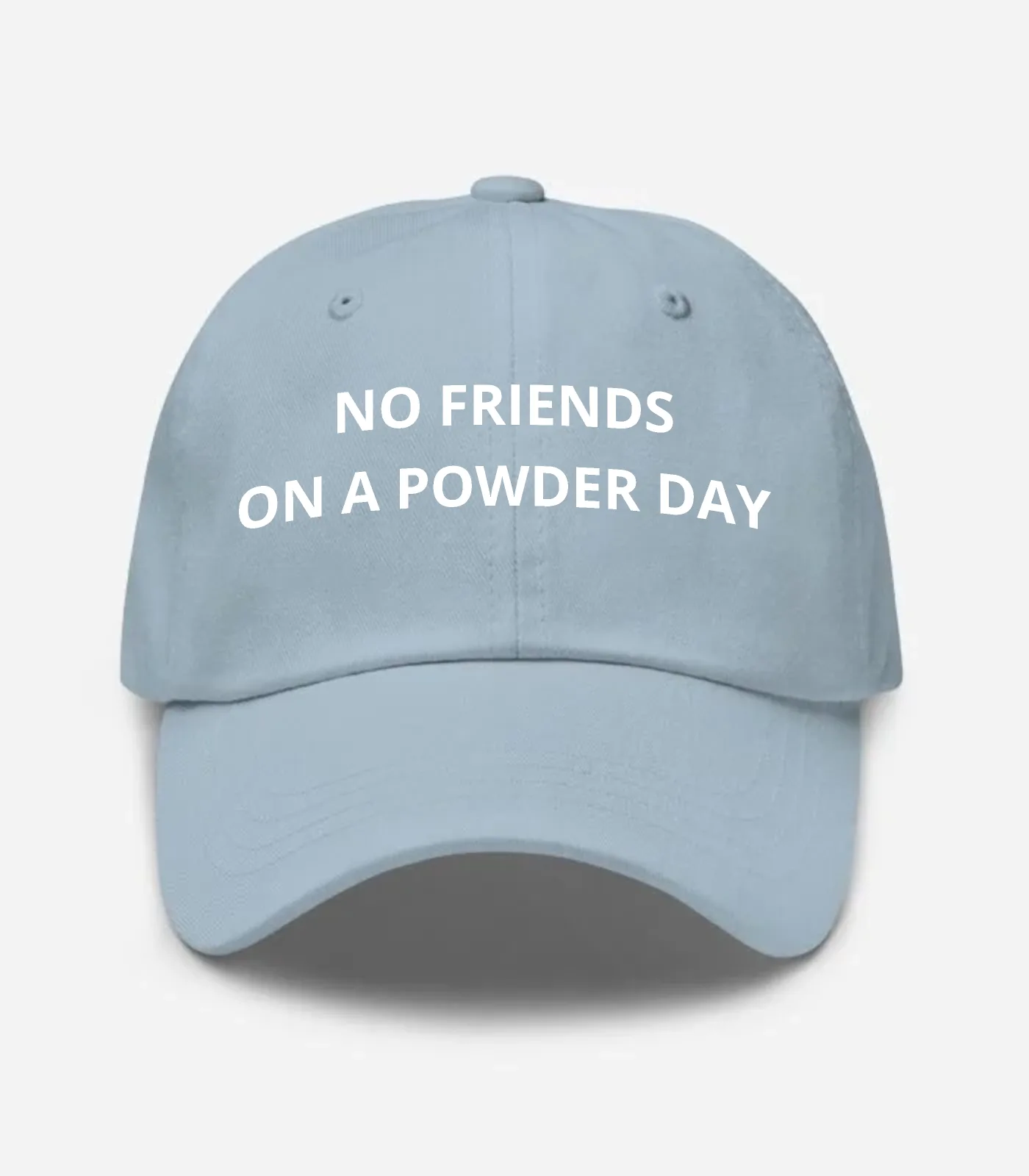 No Friends On A Powder Day Hat - Light Blue