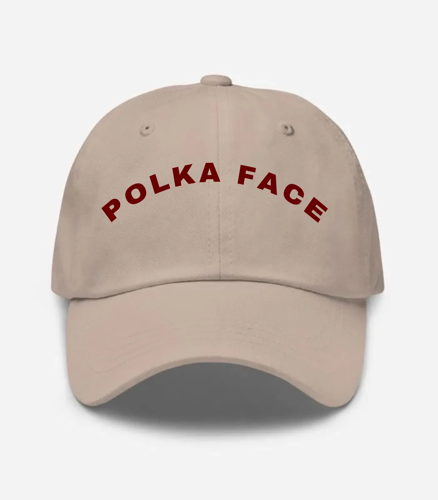 Polka Face Arched Hat - Stone