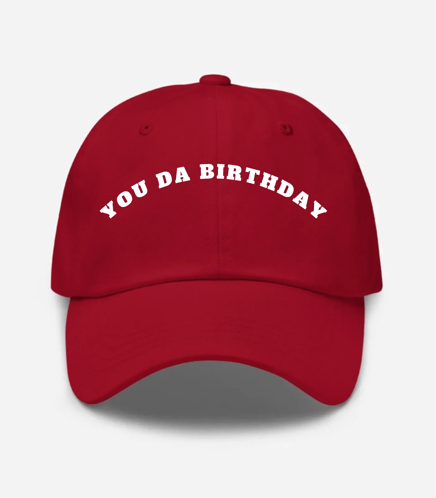 You Da Birthday Arched Hat - Cranberry
